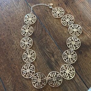 Isis Gold Filigree Necklace Intricate Medallion Design